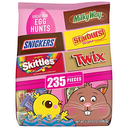 0040000556039 - SNICKERS, SKITTLES, STARBURST, TWIX AND MILKY WAY EASTER CANDY BAG, 235 PIECES, 88.53 OZ.