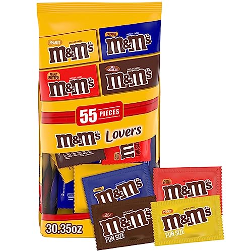 0040000560241 - M&MS LOVERS HALLOWEEN CHOCOLATE CANDY FUN SIZE VARIETY ASSORTED MIX BAG, 30.35-OUNCE 55 PIECES
