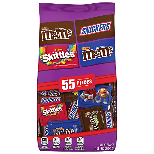0040000560364 - M&M’S, SNICKERS & SKITTLES FUN SIZE CHOCOLATE CANDY VARIETY MIX 29.82-OUNCE BAG 55 PIECES