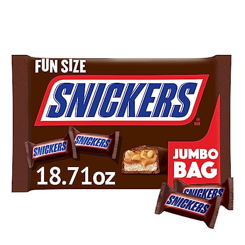 0040000566120 - SNICKERS FUN SIZE HALLOWEEN CHOCOLATE CANDY BARS, 18.71 OZ JUMBO BULK CANDY BAG