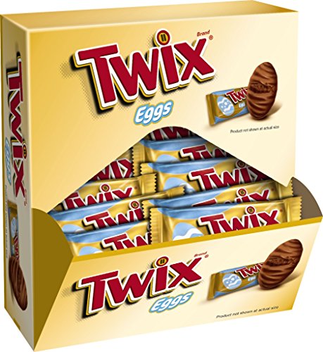 0040000581345 - TWIX EASTER CARAMEL SINGLES SIZE CHOCOLATE COOKIE BAR CANDY EGGS 1.06-OUNCE BAR 24-COUNT PACK