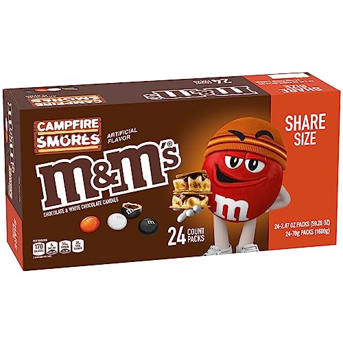 0040000588870 - M&MS CAMPFIRE SMORES SHARE SIZE HALLOWEEN 2.47 OUNCES PER BAG 24 PER PACK (TOTAL 59.28)