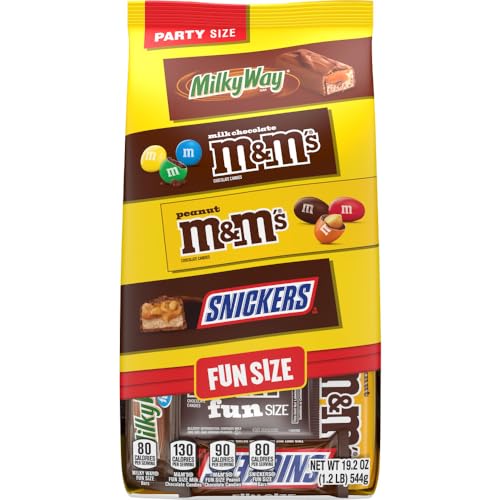 0040000598671 - M&MS, SNICKERS & MILKY WAY FUN SIZE CHOCOLATE CANDY VARIETY PACK, PARTY SIZE, 19.2 OZ BULK BAG