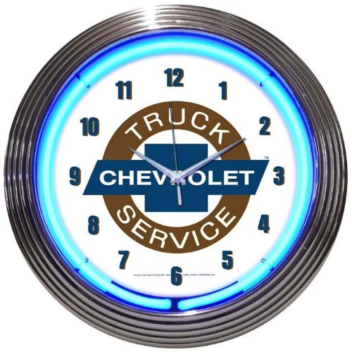0400008032360 - CHEVY TRUCKS NEON WALL CLOCK