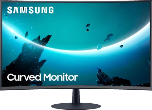 0400064096436 - SAMSUNG - GEEK SQUAD CERTIFIED REFURBISHED T55 SERIES 27 LED CURVED FHD MONITOR - DARK GRAY/BLUE