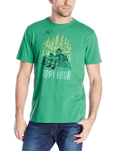 0400110458461 - LIFE IS GOOD MEN'S HAPPY HOUR CAMP CRUSHER TEE, LARGE, EMERALD GREEN