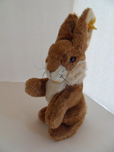 4001505087042 - STEIFF RABBIT BUNNY LARGE COSY MANNI BROWN/WHITE BUTTON AND FLAG GERMANY 1343