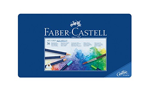 4005401142362 - FABER-CASTELL ART GRIP AQUARELLE WATERCOLOR PENCILS, TIN OF 36