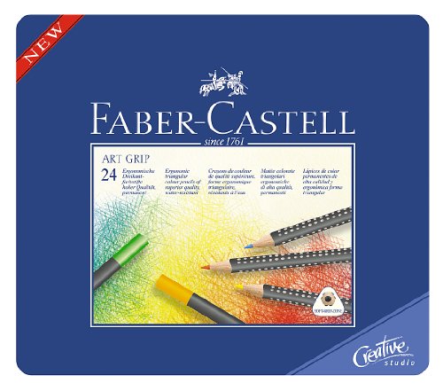 4005401143246 - FABER-CASTELL ART GRIP COLOR PENCILS, TIN OF 24