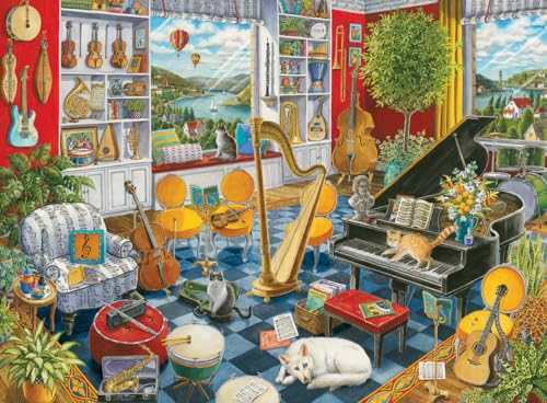 4005555000228 - RAVENSBURGER THE MUSIC ROOM 500 PIECE JIGSAW PUZZLE FOR ADULTS - 12000022 - HANDCRAFTED TOOLING, MADE IN GERMANY, EVERY PIECE FITS TOGETHER PERFECTLY