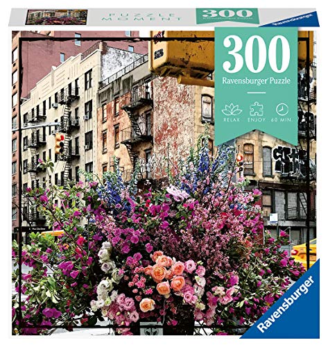 4005556129645 - RAVENSBURGER PUZZLE MOMENT: FLOWERS IN NEW YORK 300 PIECE JIGSAW PUZZLE FOR ADULTS – EVERY PIECE IS UNIQUE, SOFTCLICK TECHNOLOGY MEANS PIECES FIT TOGETHER PERFECTLY