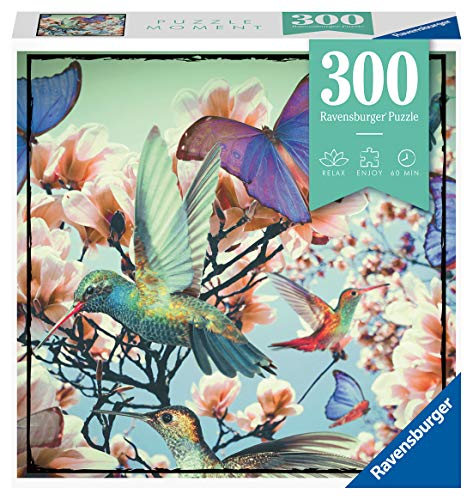 4005556129690 - RAVENSBURGER PUZZLE MOMENT: HUMMINGBIRD 300 PIECE JIGSAW PUZZLE FOR ADULTS – EVERY PIECE IS UNIQUE, SOFTCLICK TECHNOLOGY MEANS PIECES FIT TOGETHER PERFECTLY