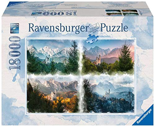 4005556161379 - RAVENSBURGER CASTLE THROUGH THE SEASONS 18,000 PIECE JIGSAW PUZZLE FOR ADULTS – EVERY PIECE IS UNIQUE, SOFTCLICK TECHNOLOGY MEANS PIECES FIT TOGETHER PERFECTLY