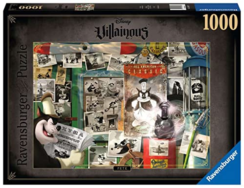 4005556168873 - RAVENSBURGER DISNEY VILLAINOUS: PETE 1000 PIECE JIGSAW PUZZLE FOR ADULTS – EVERY PIECE IS UNIQUE, SOFTCLICK TECHNOLOGY MEANS PIECES FIT TOGETHER PERFECTLY
