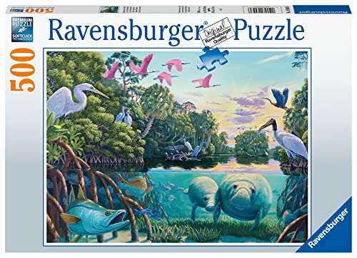 4005556169436 - RAVENSBURGER MANATEE MOMENTS 500 PIECE JIGSAW PUZZLE FOR ADULTS – EVERY PIECE IS UNIQUE, SOFTCLICK TECHNOLOGY MEANS PIECES FIT TOGETHER PERFECTLY