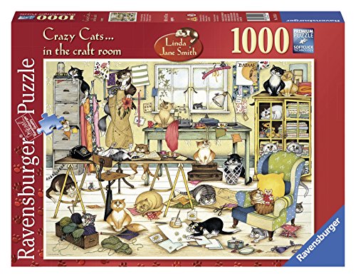 4005556192458 - RAVENSBURGER CRAZY CATS IN THE CRAFT ROOM 1000 PIECE PUZZLE
