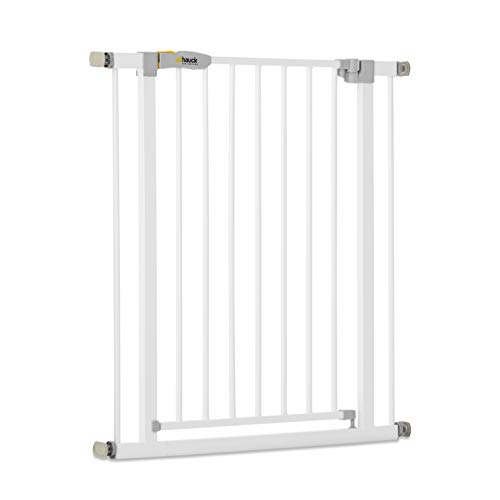 4007923597262 - HAUCK OPEN N STOP KD BABY GATE (30 - 31 IN) FOR DOORS AND STAIRS, NO SCREW PRESSURE FIT, EXTENDABLE, LARGE METAL SAFETY GATE - WHITE