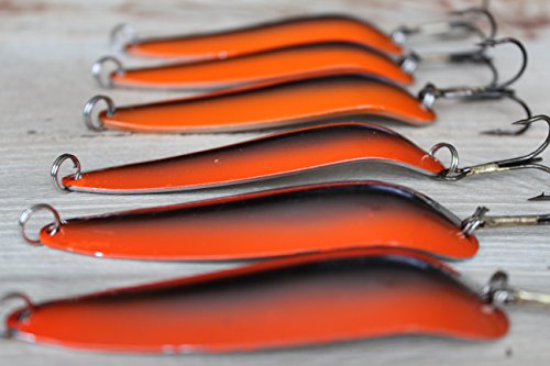 4008100120761 - 6PCS SPOON LURE THREE 32 GR THREE 19 GR SILVER-ORANGE FOR SALMON PIKE TROUT BASS FISHING RIVERS LAKES SEA SALTWATER BAIT SPINNER SPINNERS FOR ANY WATER