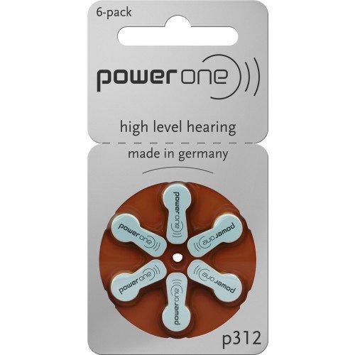 4008496341801 - HEARING AID BATTERY POWERONE SIZE 312 MADE IN GERMANY GENUINE 60 PACK