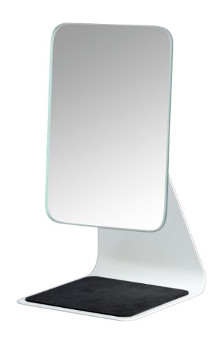 4008838204412 - WENKO FRISA 20441100 FREE STANDING MIRROR WITH NON-SLIP PAD FOR JEWELLERY WHITE