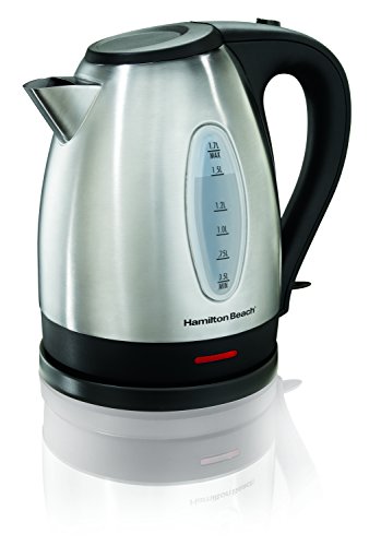 0040094408801 - HAMILTON BEACH 40880 STAINLESS STEEL ELECTRIC KETTLE, 1.7-LITER, SILVER