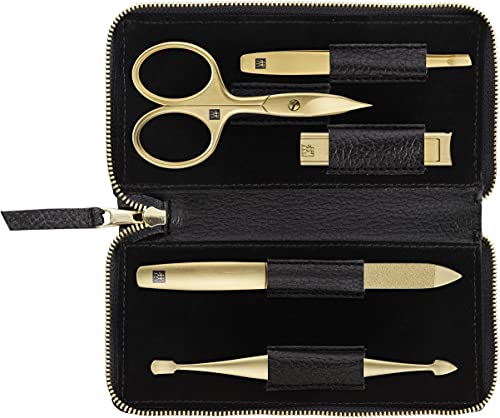 4009839493546 - ZWILLING TWINOX MANICURE SET 5-PIECE, GOLD EDITION, CARE FOR HANDS AND FEET COMPLETE SET, GIFT SET, BLACK