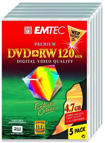 4009993234047 - 5 X DVD+RW - 4.7 GB ( 120 MIN. ) 1X - 4X