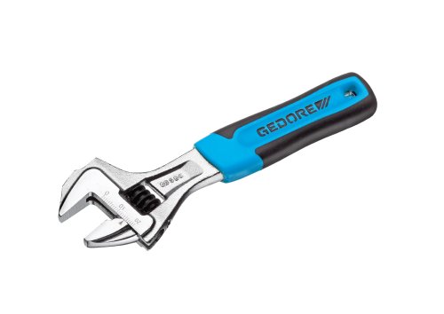4010886873441 - GEDORE 1966324 ADJUSTABLE WRENCH, 8 WIDTH, OPEN END, CHROME-PLATED WITH 2C-HANDLE