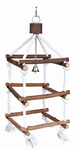 4011905058870 - TRIXIE NATURAL LIVING WOODEN BIRD TOWER WITH ROPES FOR PET PARAKEETS AND COCKATIELS