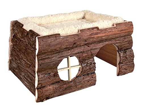 4011905062082 - TRIXIE 6208 NATURAL LIVING TILDE LOG HOUSE WITH CUDDLY BED 39 × 20 × 29 CM