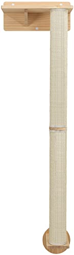 4011905498911 - TRIXIE WALL SET 1, INDOOR CAT SCRATCHING POST, MOUNTED PET CLIMBING PERCHES, JUMPING PLATFORM, NATURAL/WHITE