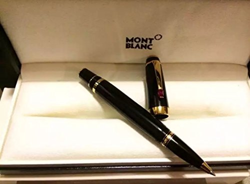 4017941050960 - MONT BLANC BOHEME ROUGE BLACK RESIN GOLD AND RUBY DETAIL ROLLERBALL PEN 5096