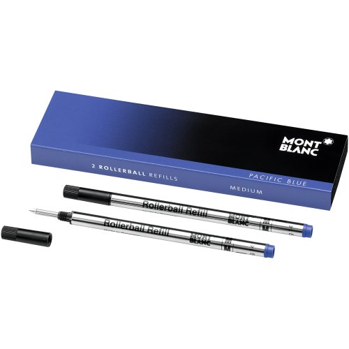 4017941591180 - ORIGINAL MONT BLANC ROLLERBALL REFILLS - PACK OF 2 -BLUE MEDIUM POINT MADE IN GE