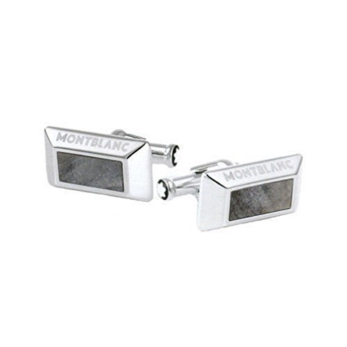 4017941595072 - MONTBLANC STERLING SILVER CUFFLINKS GRAY OBSIDIAN NEW BOX GERMANY 107895 # 20