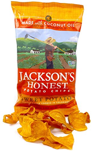 0040201435256 - JACKSON'S HONEST SWEET POTATO CHIPS, COOKED IN COCONUT OIL, PALEO FRIENDLY, 5 OZ, (1 PACK)