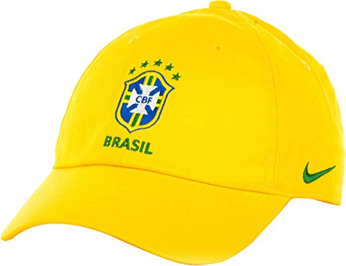 4020312746256 - NIKE BRAZIL SOCCER HERITAGE86 BASIC SLOUCH STRAPBACK CAP HAT (ONE SIZE, YELLOW)