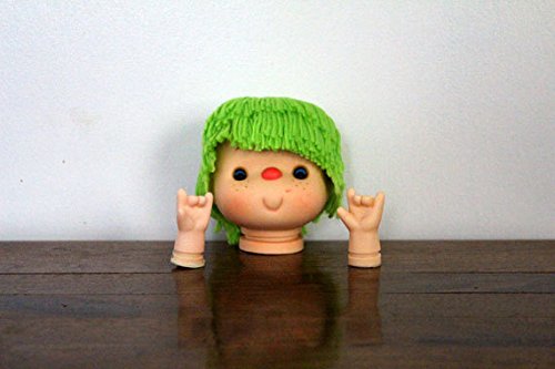 0040232100451 - BRIGHT/LIME GREEN 3 INCH DOLL HEAD WITH HANDS