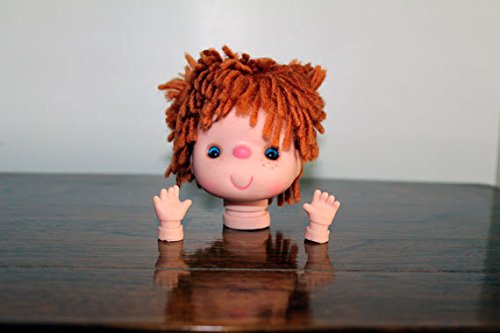 0040232100536 - RUST YARN HAIR 3 INCH DOLL HEAD AND HANDS FOR DOLLMAKING