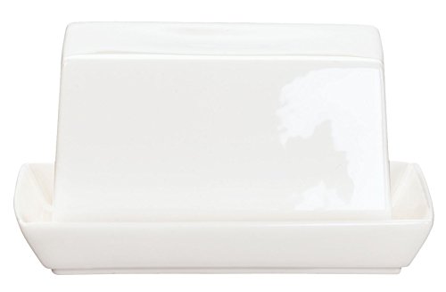 4024433297048 - ASA A-TABLE SMALL PORCELAIN WHITE BUTTER DISH, 11X9CM