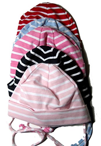 4036946396415 - MAXIMO INFANT TODDLER BABY PINK STRIPED SUMMER HAT COTTON BABY HAT WITH SIDE STRINGS SIZE 43 (3-6 MOS)