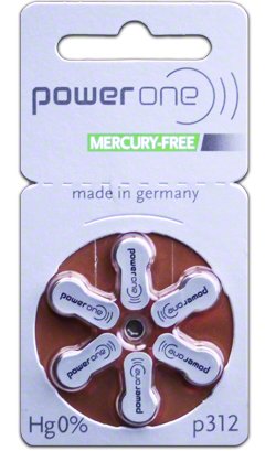 4043752177466 - POWER ONE SIZE 312 MERCURY FREE HEARING AID BATTERIES (60 BATTERIES)
