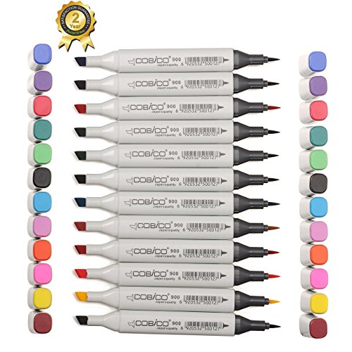 4044451535953 - MAGICDO® 12 PCS WHITE MARKER PEN SET, COLORFUL WATERPROOF & WASHABLE , PERFUME DUAL TIP CHEAP SKETCH MARK PEN, BROAD & FINE TIP MAKERS FOR ADULT COLORING BOOK, GREAT KIDS MARKERS FOR COLORING (12 PCS)