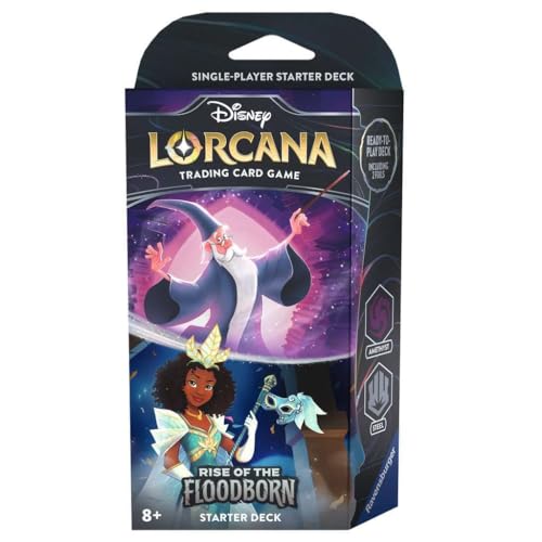 4050368982391 - RAVENSBURGER DISNEY LORCANA: RISE OF THE FLOODBORN TCG STARTER DECK AMETHYST & STEEL FOR AGES 8 AND UP