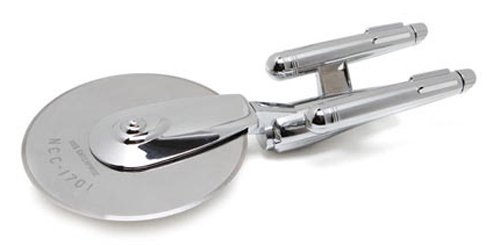 4050819318120 - STAR TREK ENTERPRISE PIZZA CUTTER (STAINLESS STEEL) - PERFECT GIFT FOR TREKKIES - LIVE LONG AND PIZZA.