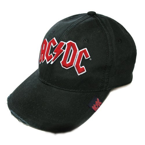 4051807311154 - AC/DC BASEBALL CAP: RED ON WHITE LOGO - BLACK -
