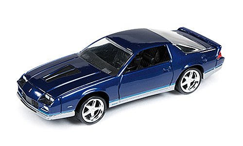 4052176552537 - CHEVROLET CAMARO Z28, METALLIC-BLUE/SILVER, 1984, MODEL CAR, READY-MADE, CAR WORLD 1:64