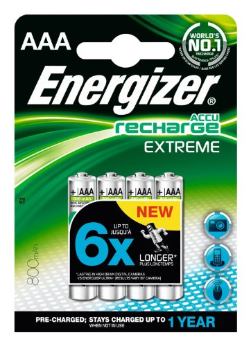 4052305495506 - ENERGIZER PRE-CHARGED EXTREME RECHARGEABLE AAA 800MAH 4 PACK