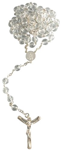 4054678216078 - ROSARY BEAD NECKLACE-QUARTZ FACC. *PEARL 6 MM REAL SILVER, IN THE CASE *