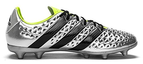 4056565168217 - ADIDAS ACE 16.3 JR FG FOOTBALL BOOTS - YOUTH - SILVER MET/CORE BLACK/SOLAR YELLOW - UK KIDS SHOE SIZE 1