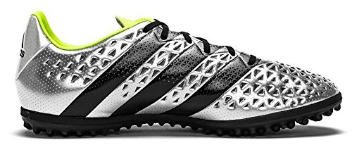 4056565467372 - ADIDAS ACE 16.3 JR TURF FOOTBALL BOOTS - YOUTH - SILVER MET/CORE BLACK/SOLAR YELLOW - UK KIDS SHOE SIZE 5